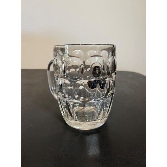 Guinness Clear Dimple Glass Stein Beer Mug Tankard Handle Luminarc Brand - Picture 5 of 8
